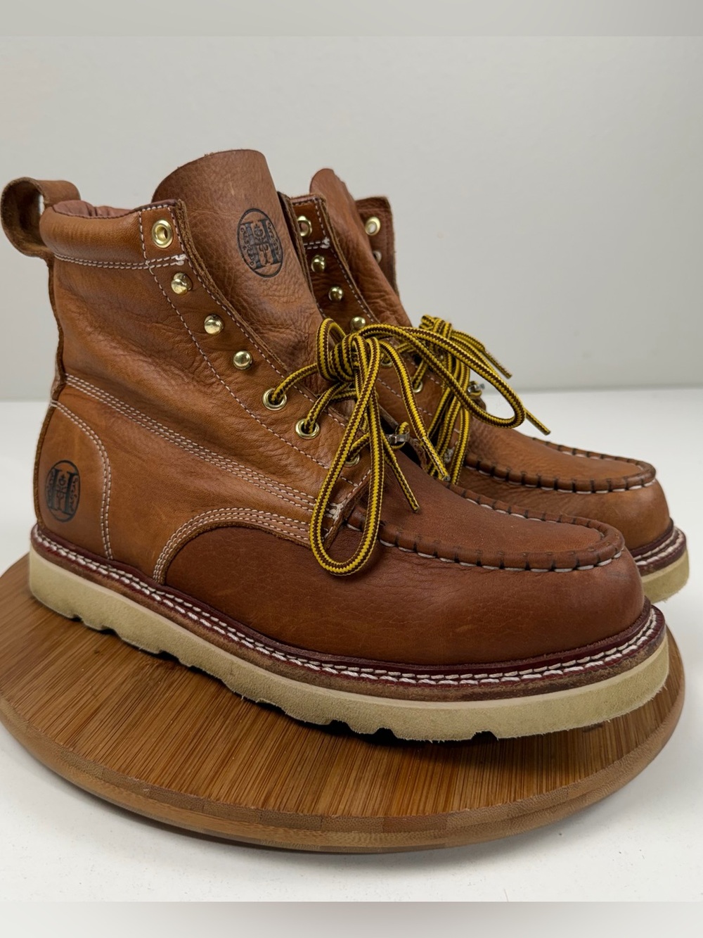 Hardhill Men’s 6” Soft-toe Leather Slip resistant Work Boots